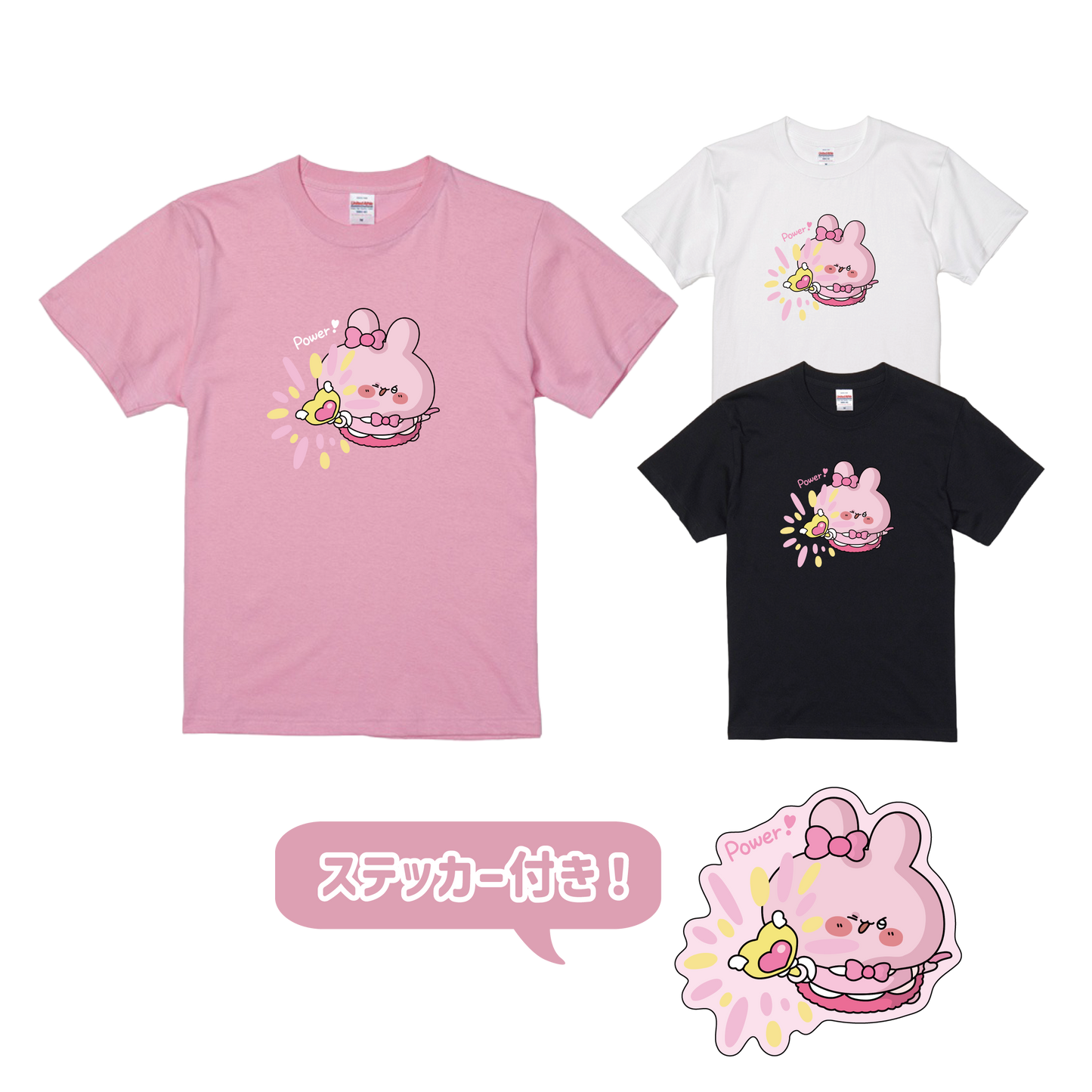[ASAMIMICHAN] Magica Ragazza Asamimimi T-shirt (con adesivo) [Spedizione a metà ottobre]