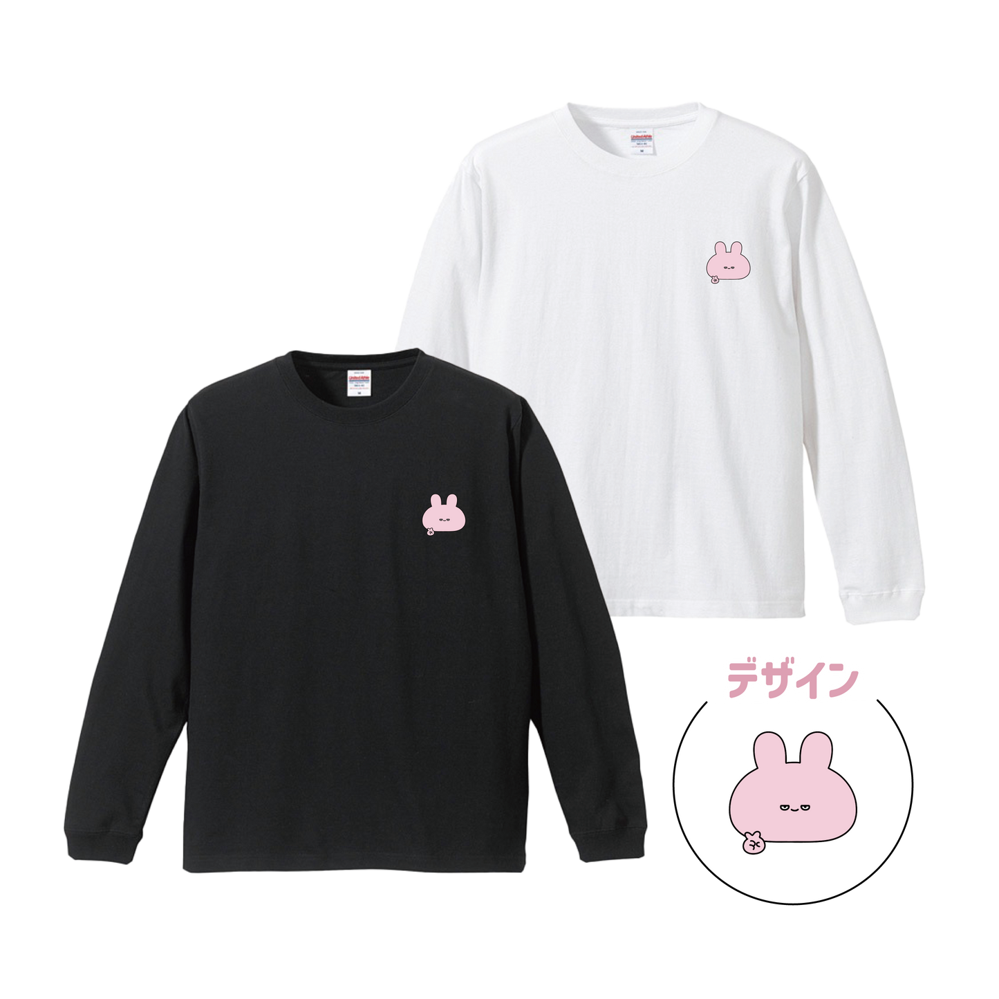 【あさみみちゃん】ワンポイント半目プリント長袖Tシャツ【10月中旬発送】