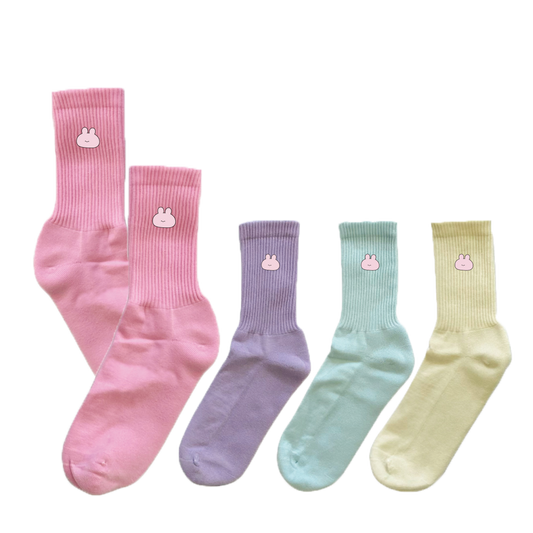 [ASAMIMICHAN] Calzini con ricamo del viso [Spedizione a metà dicembre]