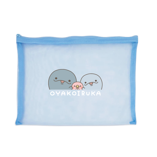 【親子イルカ】メッシュポーチ【2月中旬発送】