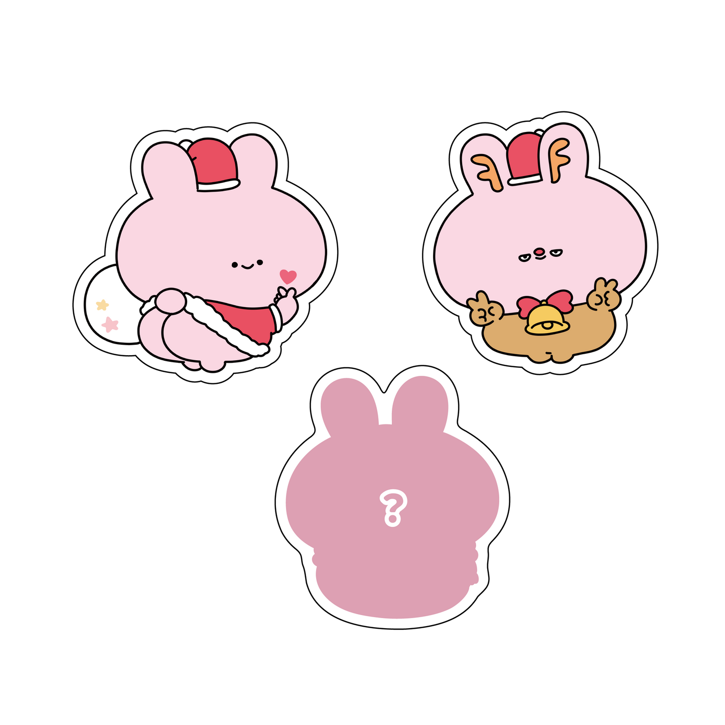 [ASAMIMICHAN] Secret included♪ Random Christmas Sticker Complete Set (All 3 types) [Shipping in mid-December]