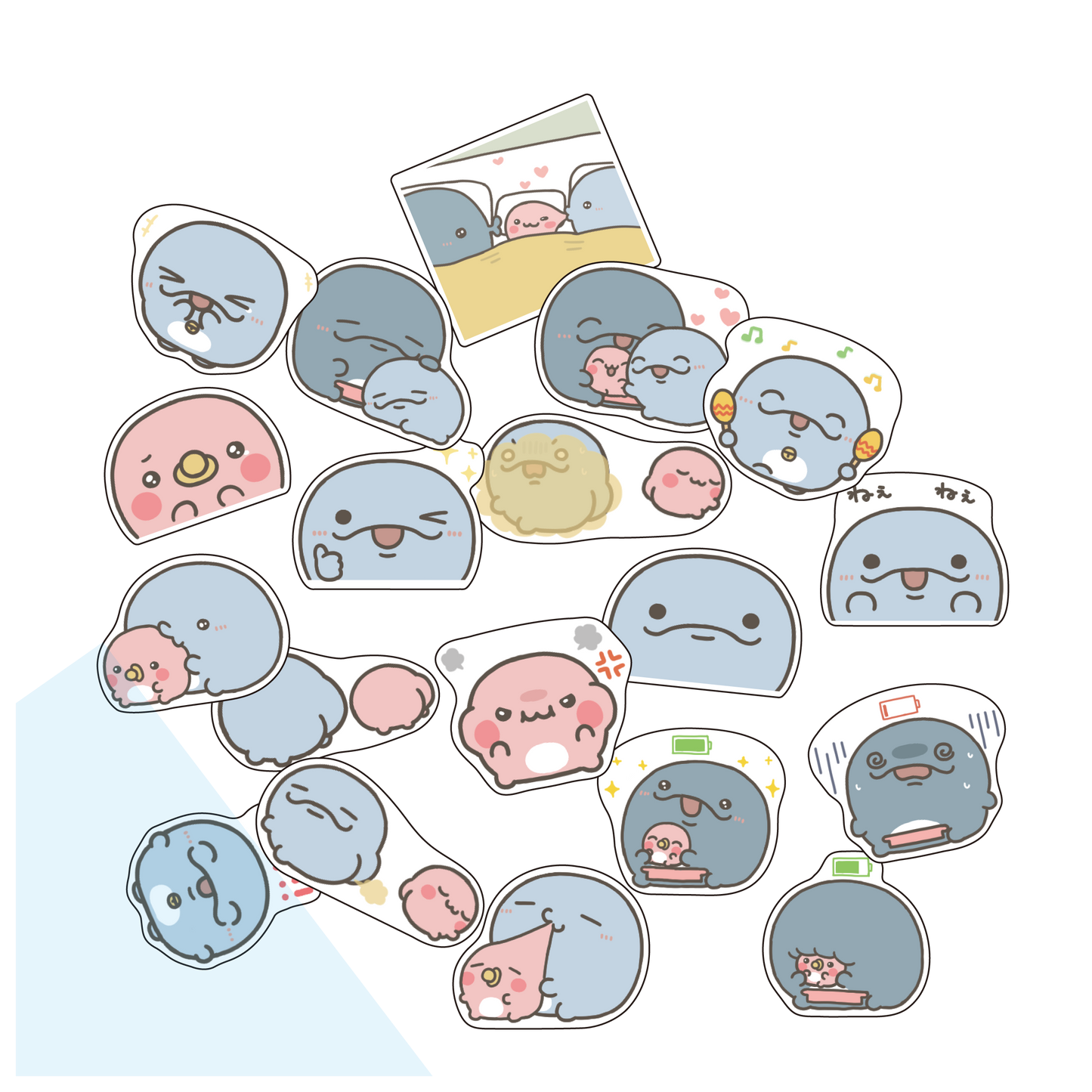 【親子イルカ】フレークシール（20枚入り）【6月下旬発送】