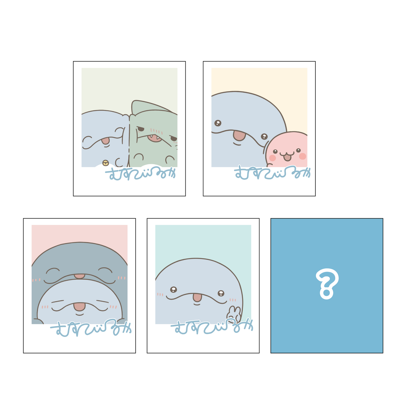 【親子イルカ】シークレットあり♪ランダムステッカーコンプリートセット（全5種）【11月中旬発送】