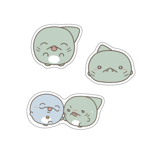 [OYAKOIRUKA] SHARKUN Sticker-Set (3 Stück) [Versand Ende August]
