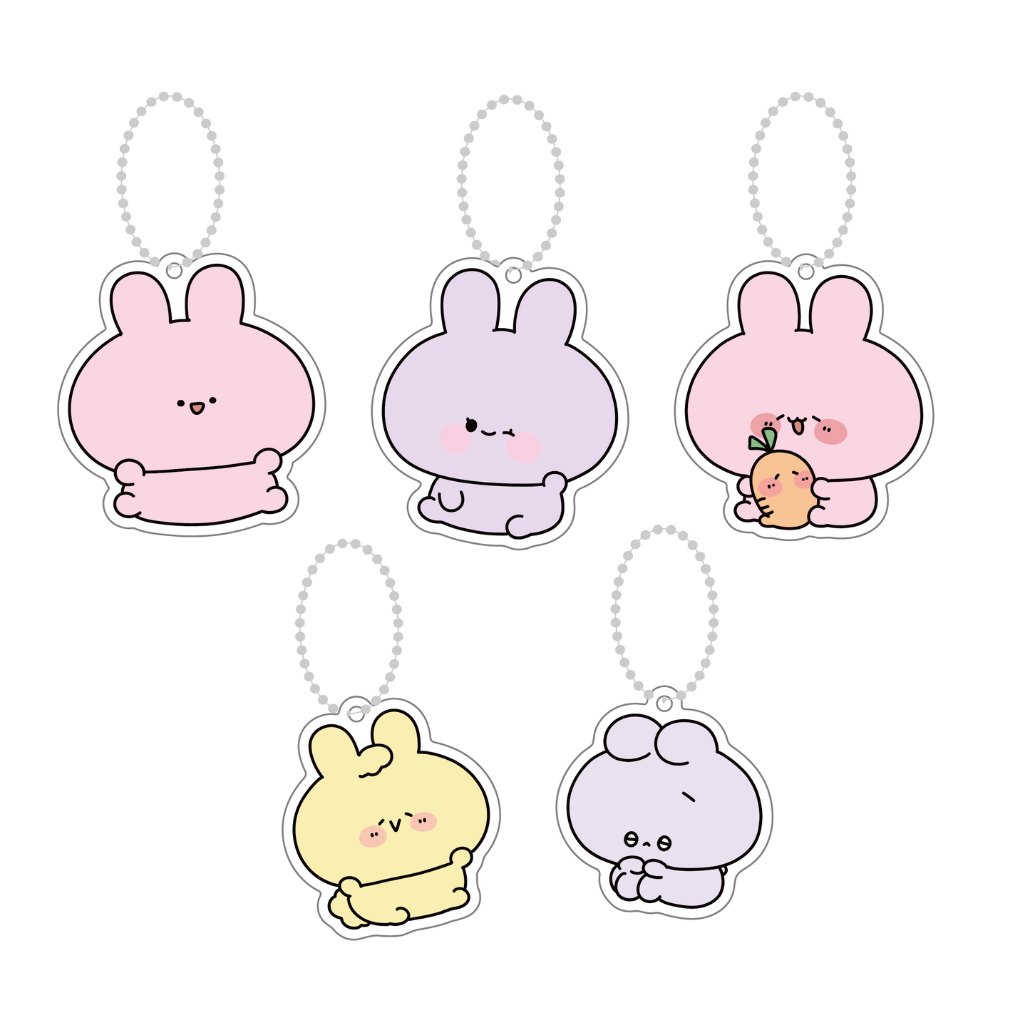 [ASAMIMICHAN] Célébration nouvelle peluche ♡ Set complet de porte-clés acryliques [Expédition mi-avril]