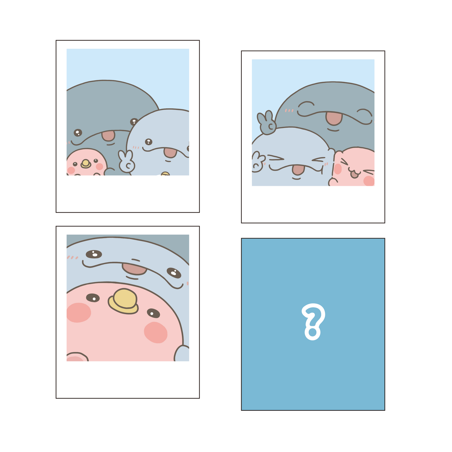 [OYAKOIRUKA] Random instax-style sticker complete set with secret♪ (4 types total) [Shipping in late-June]
