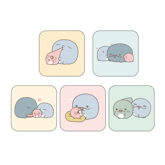 【親子イルカ】ランダム缶バッジコンプリートセット（全5種）【12月中旬発送】