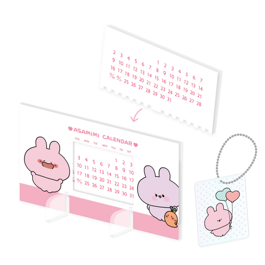 [ASAMIMI-CHAN] Acrylic Forever Calendar with an extra Acrylic Keychain [Ships mid-February]