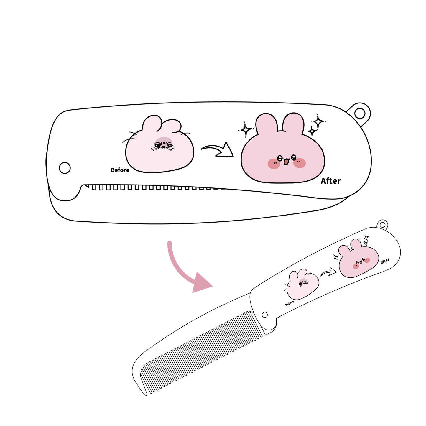 【あさみみちゃん】折りたたみヘアコーム【3月中旬発送】