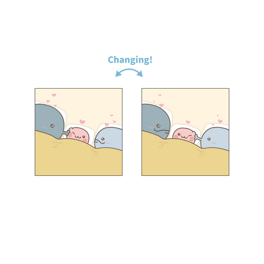 【親子イルカ】チェンジングステッカー【3月中旬発送】