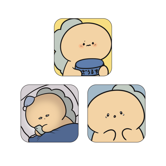 [KOMARIZAURUSU] Verschiedene Ausdrücke Zufällige Dosenabzeichen Komplettset (Alle 3 Typen) [Versand Mitte November]