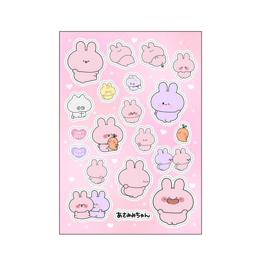 【あさみみちゃん】クリアシートシール【6月下旬発送】