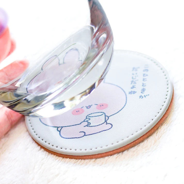 [ASAMIMICHAN] Ensemble complet de sous-verres en cuir PU Asa~i (4 types au total) [Expédition fin juillet] (Réassort)