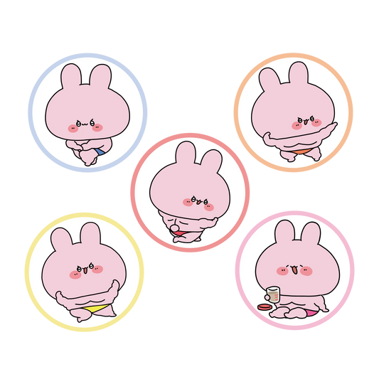 【あさみみちゃん】まちょみみランダム缶バッジコンプリートセット（全5種）（再販）【8月下旬発送】
