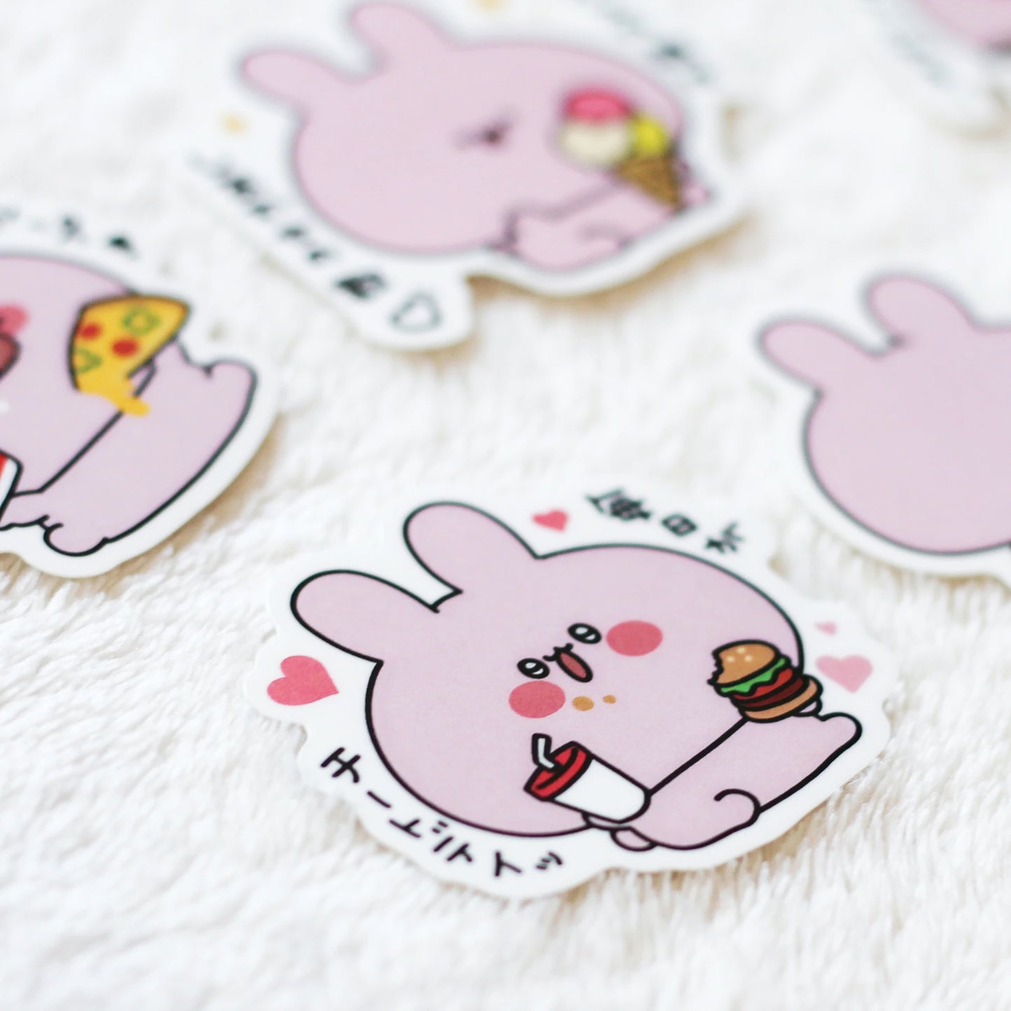 【あさみみちゃん】おなかいっぱいランダムステッカーコンプリートセット（全5種）（再販）【9月下旬発送】