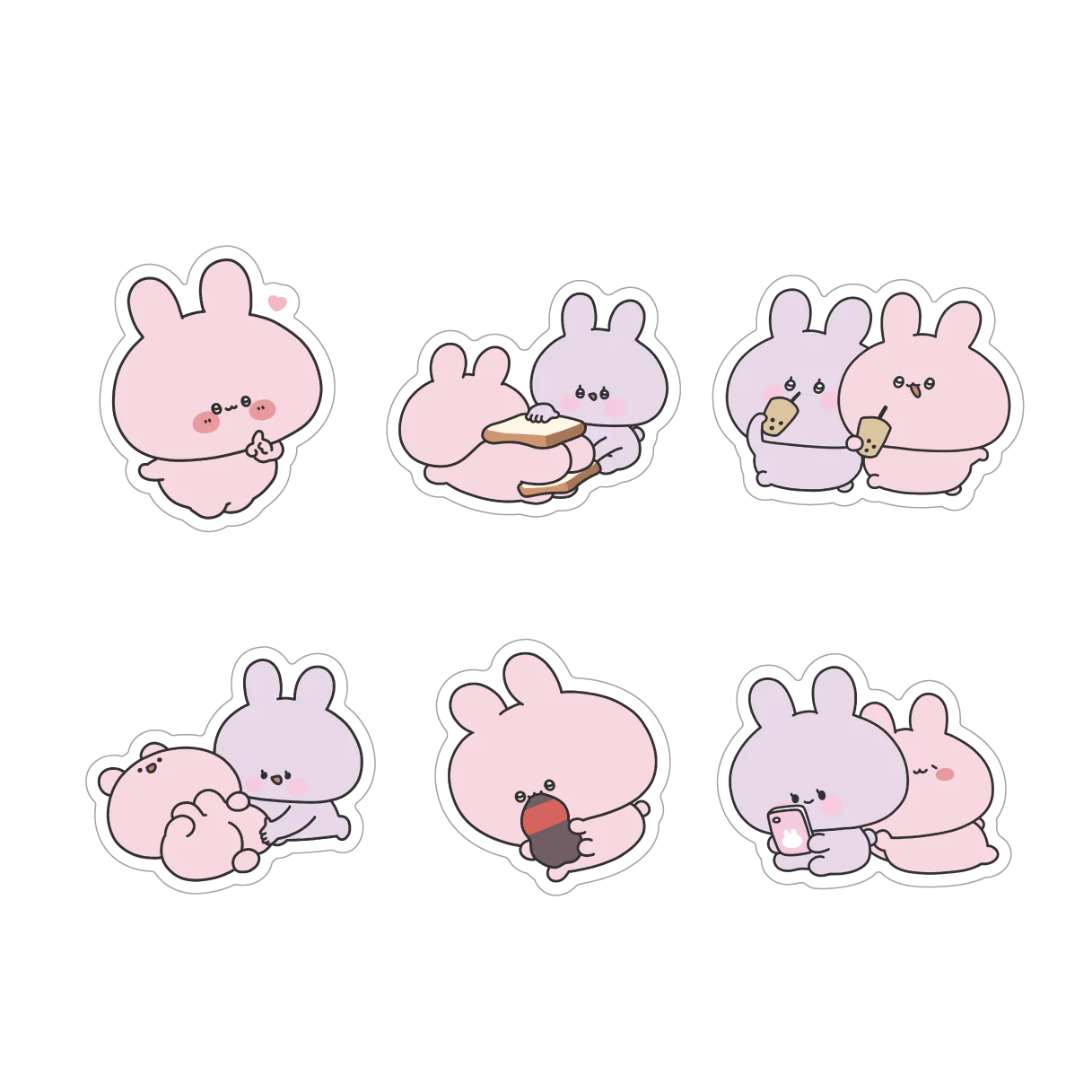 [ASAMIMICHAN] Die-cut Random-Sticker-Komplettset (insgesamt 6 Arten) (Wieder auf Lager) [Versand Ende August]