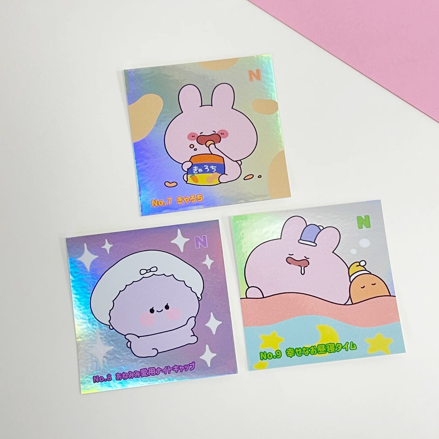 【あさみみちゃん】スクエアランダムホロステッカー第2弾（No.07-12）（再販）【9月下旬発送】