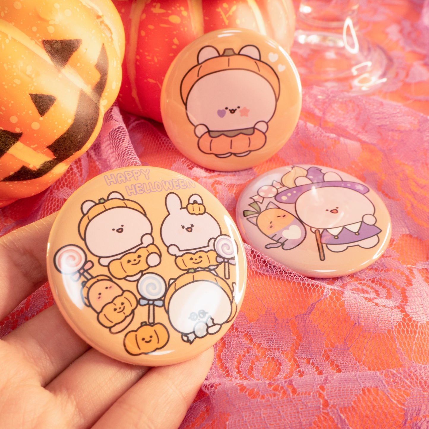 【あさみみちゃん】ハロウィンランダム缶バッジコンプリートセット（6個入り）【10月下旬発送】