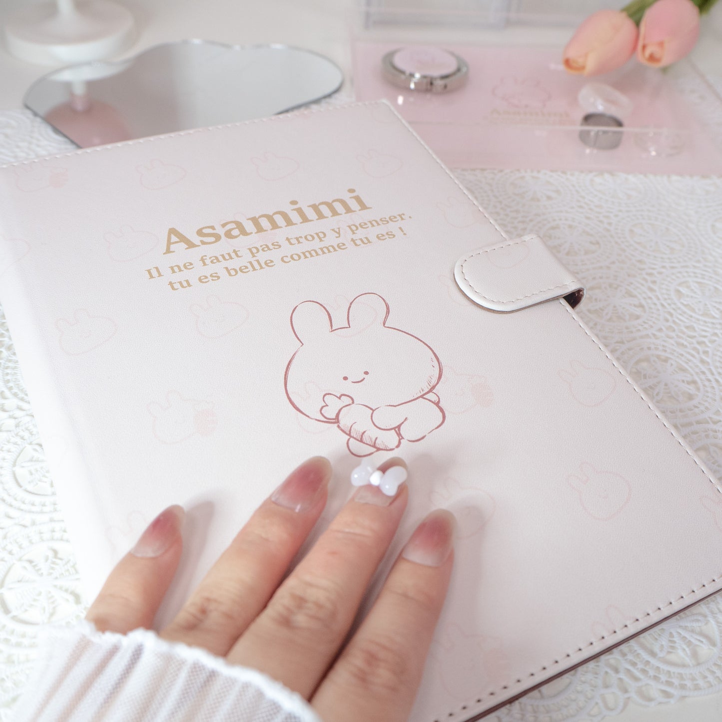 [Asamimi-chan] Couverture de livre en cuir synthétique (French girly) [Expédié début décembre]