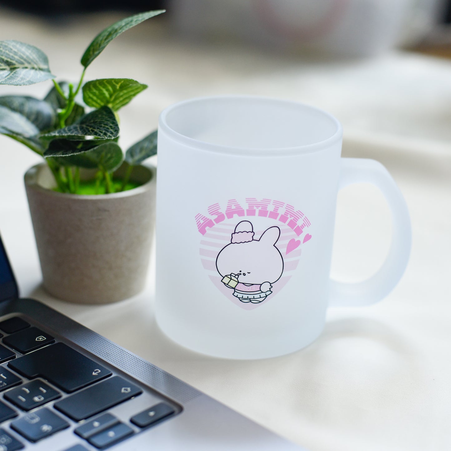 [Asamimi-chan] Frosted glass mug [Made to order]