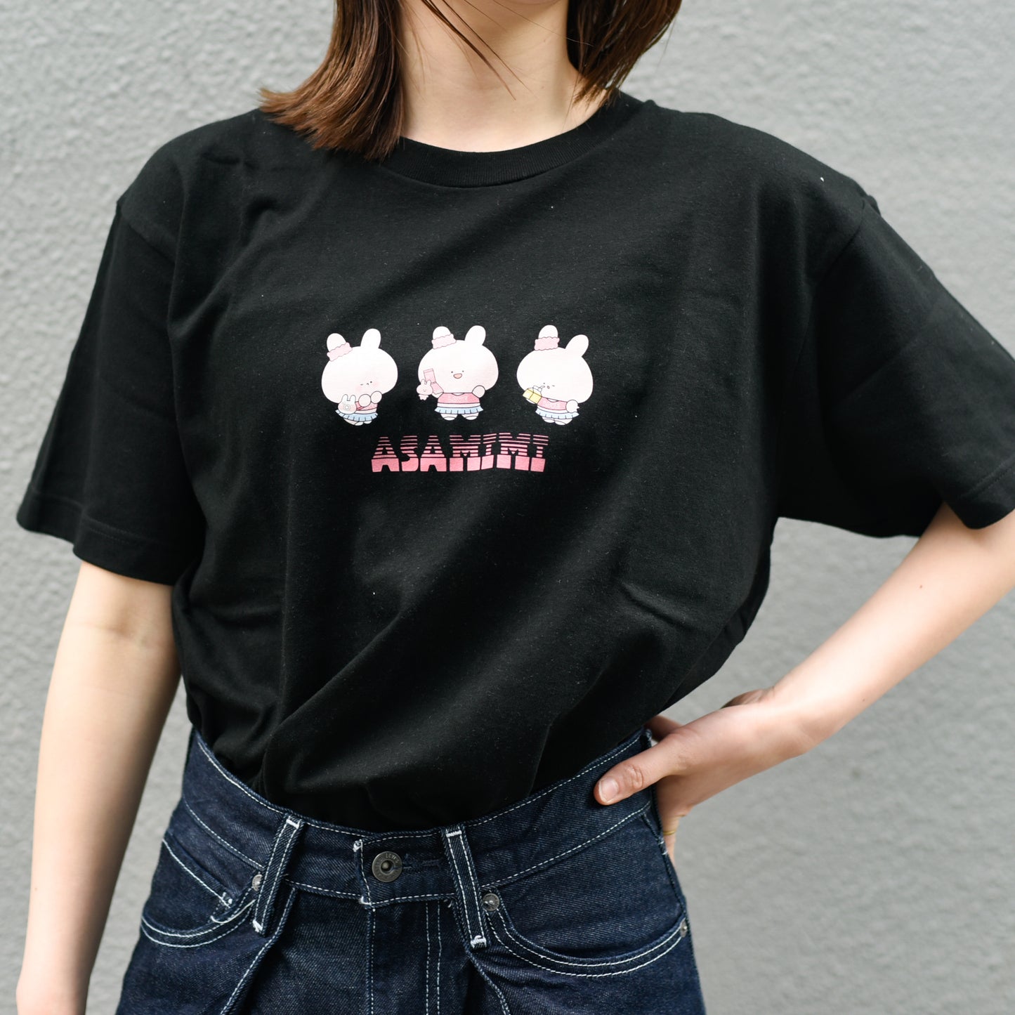 【あさみみちゃん】半袖プリントTシャツ（みつご)