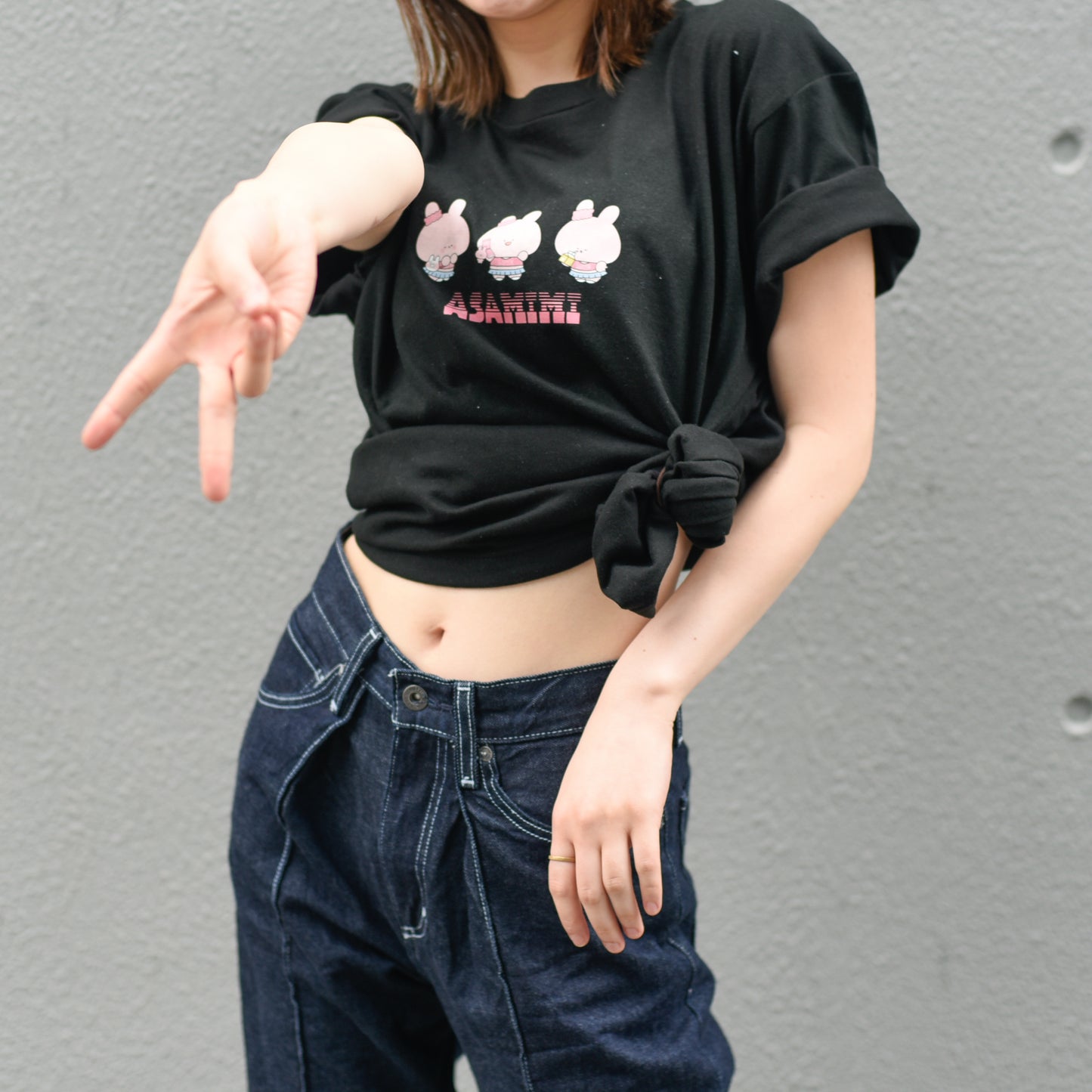 [Asamimi-chan] Short sleeve printed T-shirt (Mitsugo)