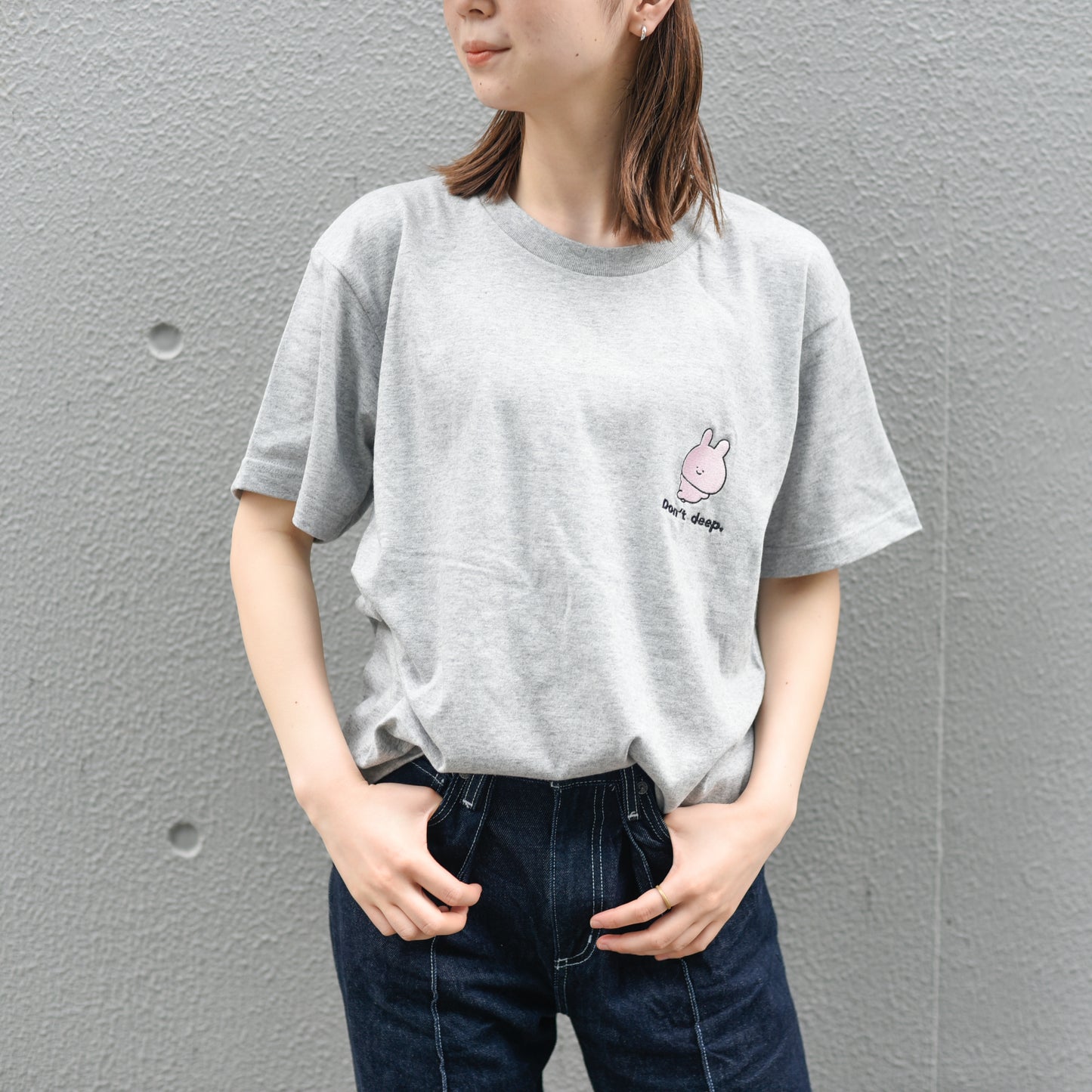 【あさみみちゃん】半袖刺繍Tシャツ（Don't deep)【受注生産】