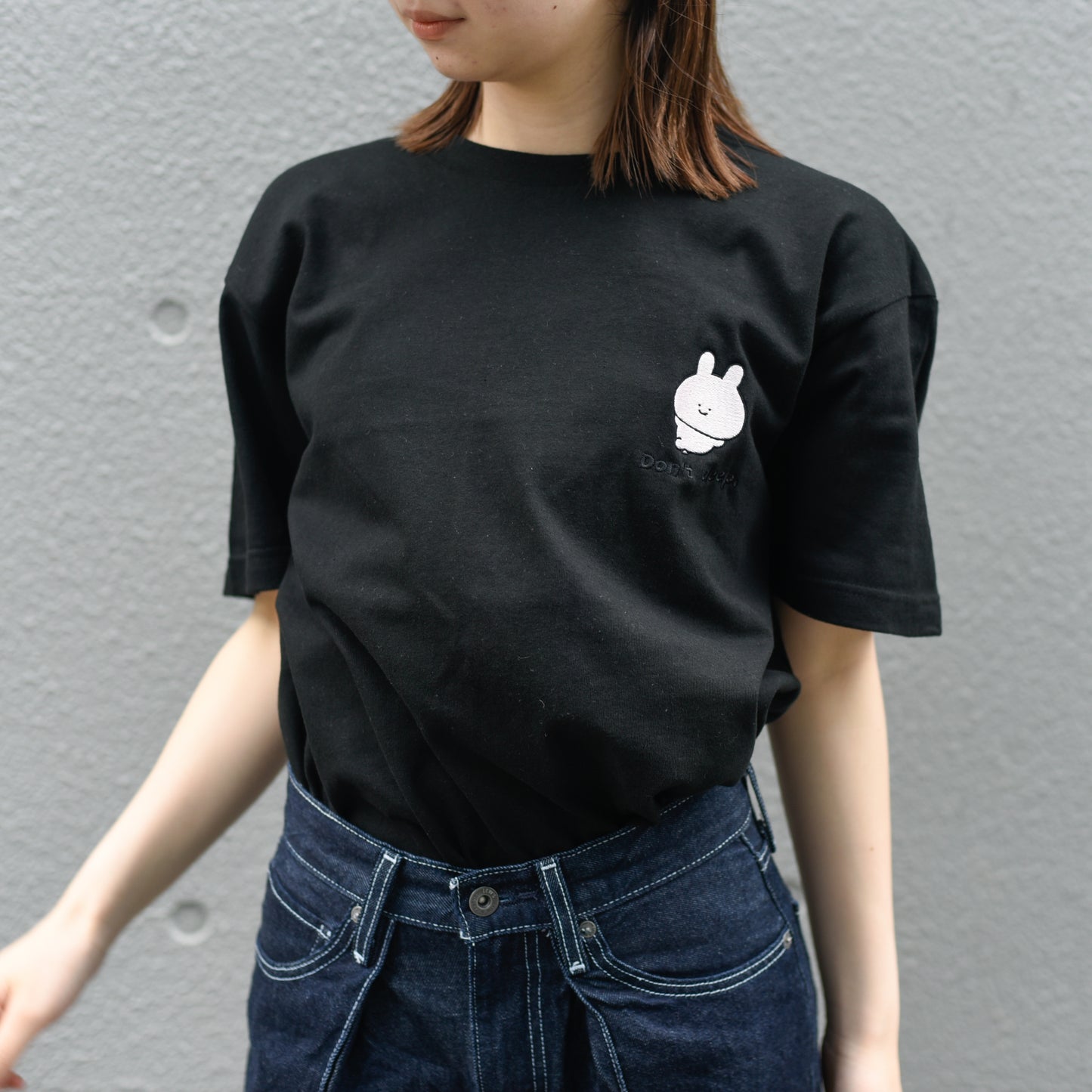 [Asamimi-chan] Kurzärmeliges besticktes T-Shirt (Don't deep) [Auf Bestellung gefertigt]
