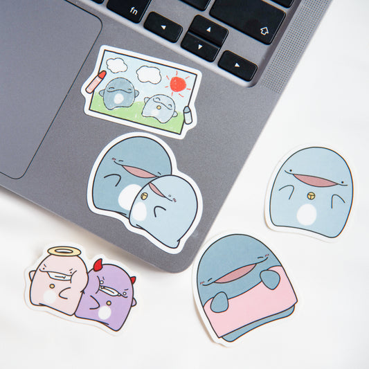 [Parent and child dolphin] Sticker (5 pieces)