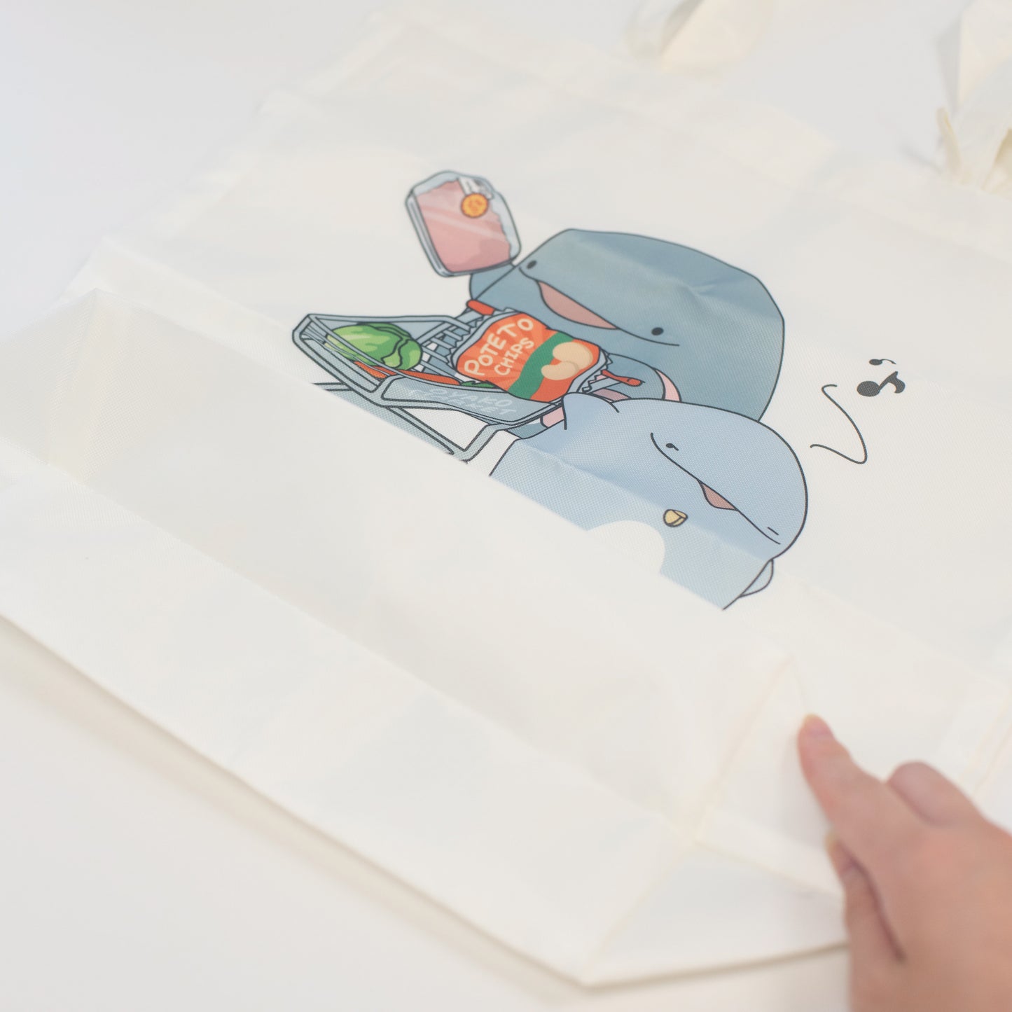 [Parent and child dolphin] Eco bag (with storage pouch)