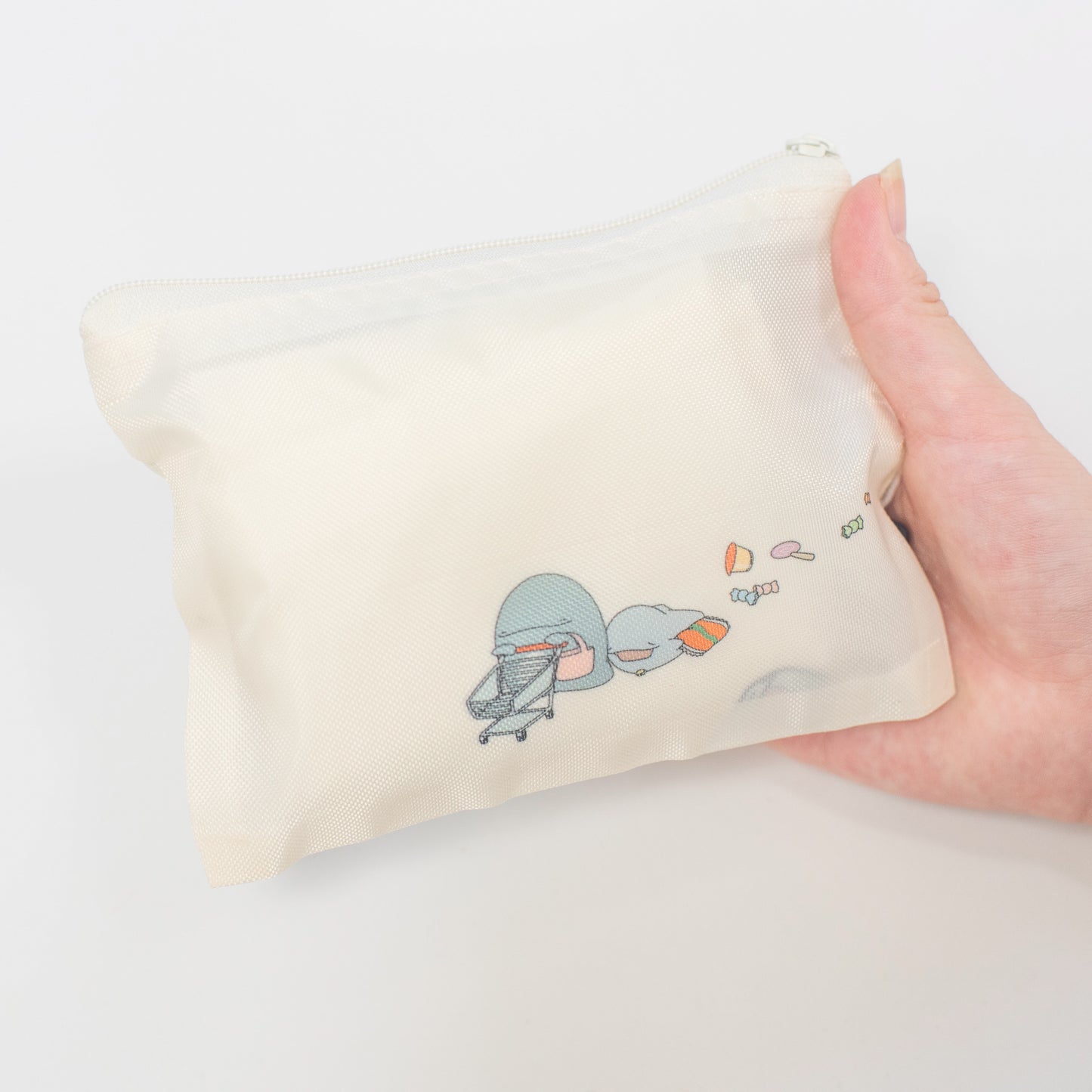 [Parent and child dolphin] Eco bag (with storage pouch)