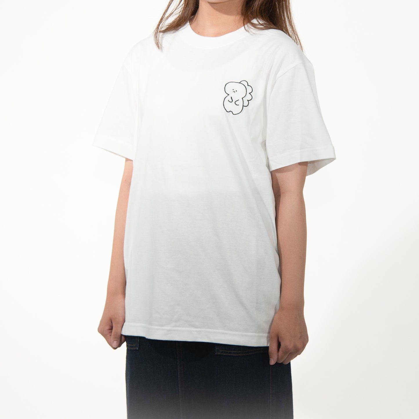 [Ärgerlicher Saurus] Kurzärmeliges besticktes T-Shirt
