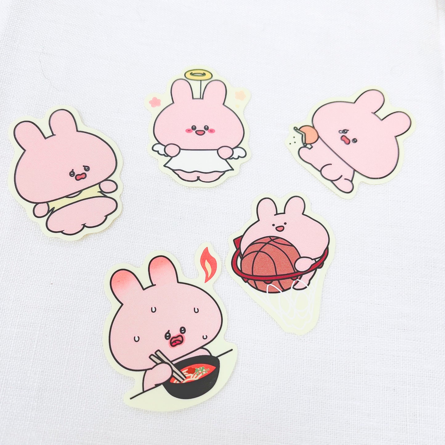 [Asamimi-chan] Omanuke stickers (5 pieces)