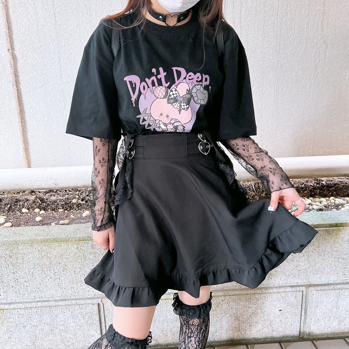 [Asamimi-chan] Kurzarm-T-Shirt mit Aufdruck (mein)