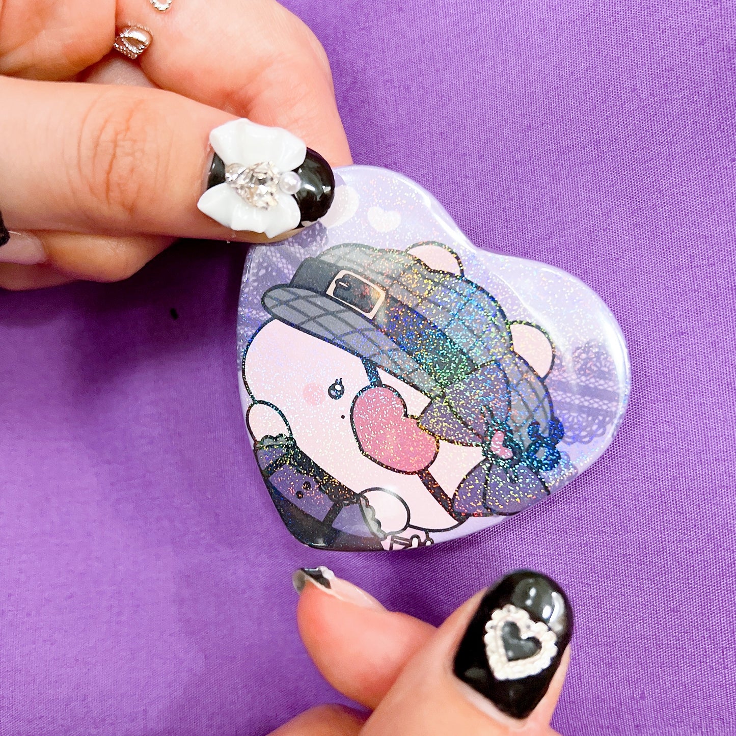 [Asamimi-chan] Heart can badge (hologram)
