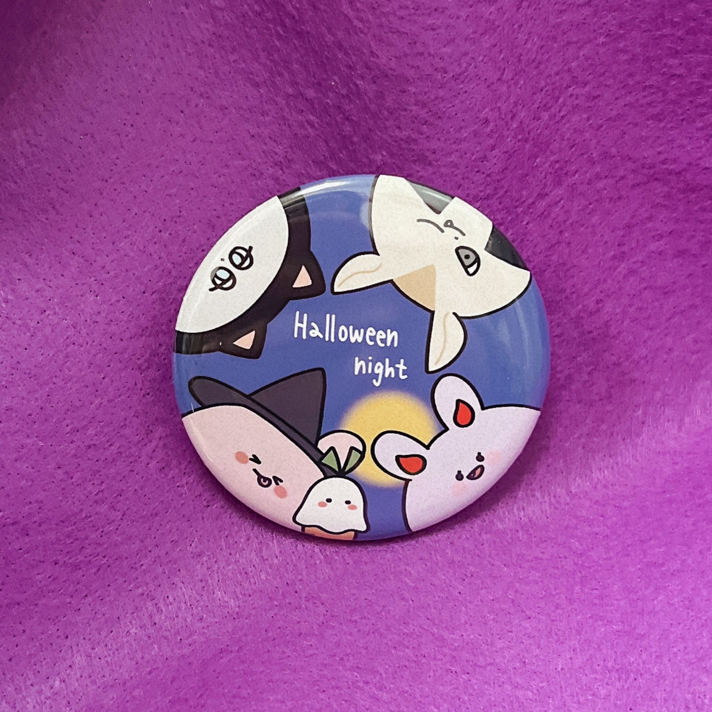 [Asamimi-chan] Halloween Night Random Can Badge (3 types in total) [Shipped in late October]