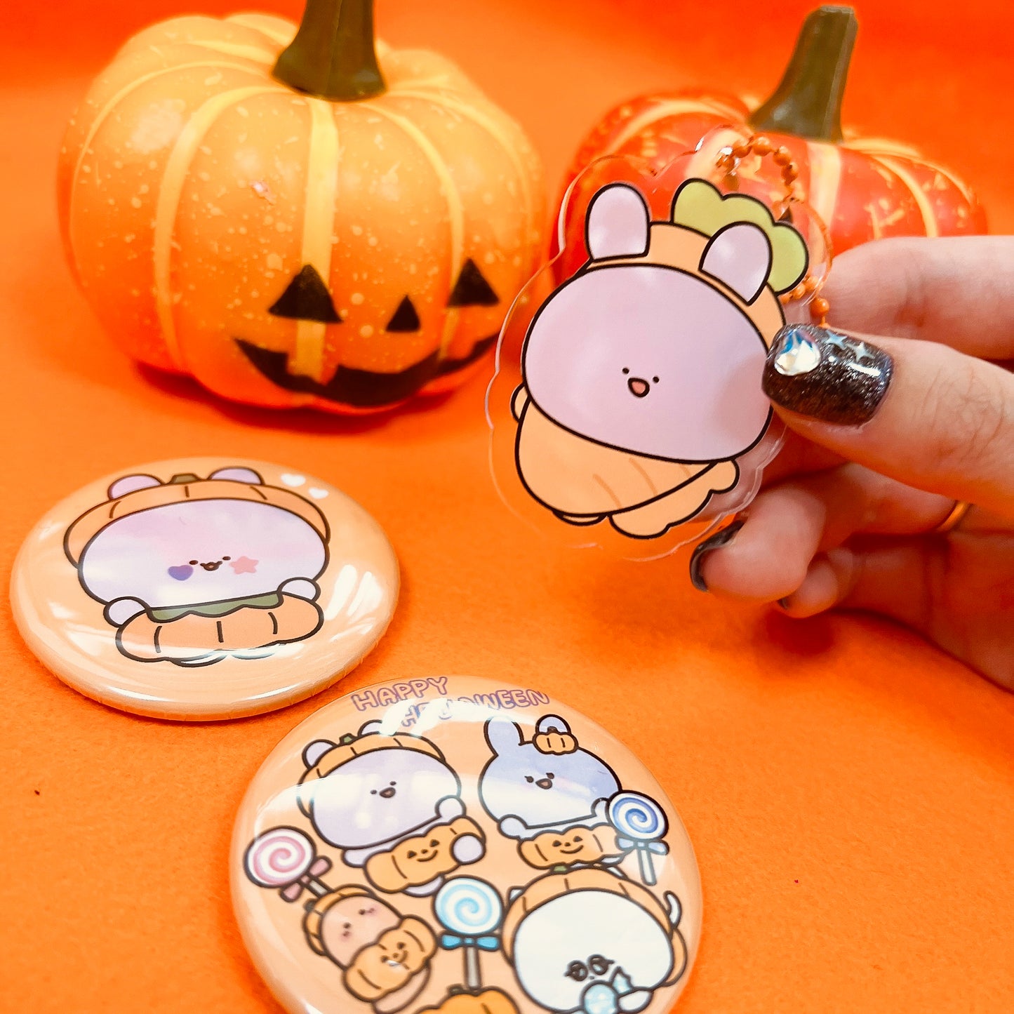 【あさみみちゃん】ハッピーハロウィンランダム缶バッジ（全3種）【10月下旬発送】