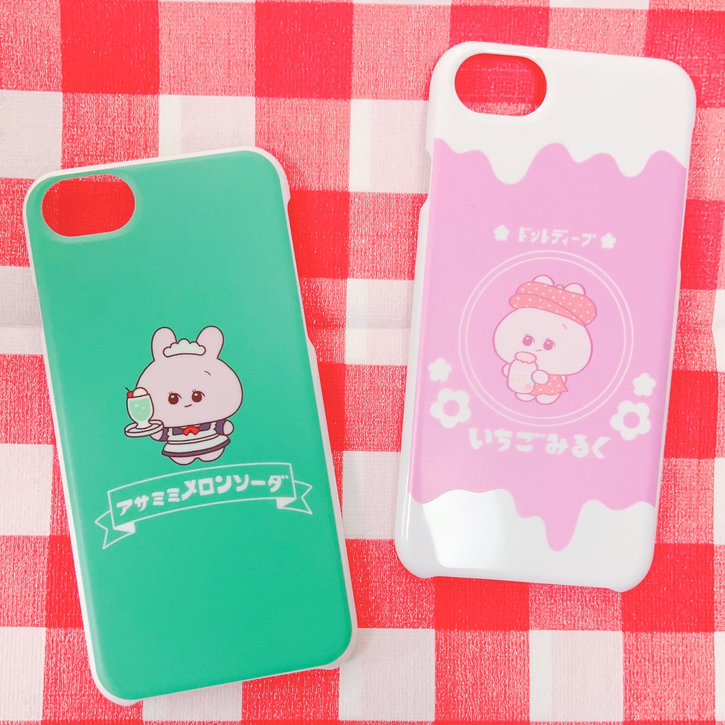 [Asamimi-chan] Smartphone-Hülle kompatibel mit fast allen Modellen (Strawberry Milk) und anderen [Auf Bestellung gefertigt]